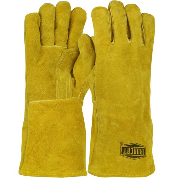 Regular Grade Split Cowhide Leather Welder's Glove with Cotton/Foam Lining