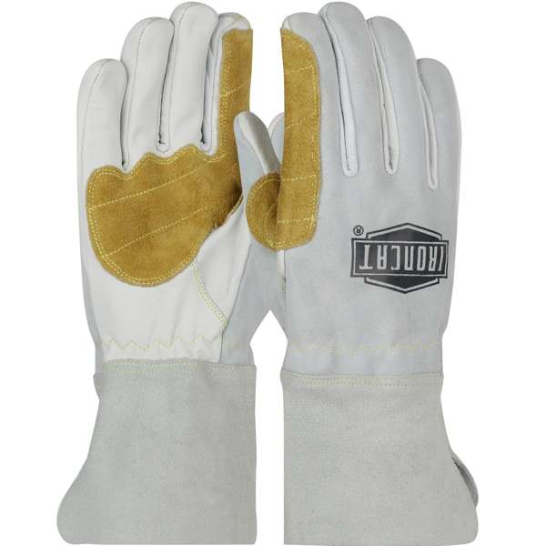 Premium Top Grain Goatskin Leather MIG Welder's Glove with Reinforced Palm, Thumb Crotch & Index Finger - 4" Gauntlet Cuff