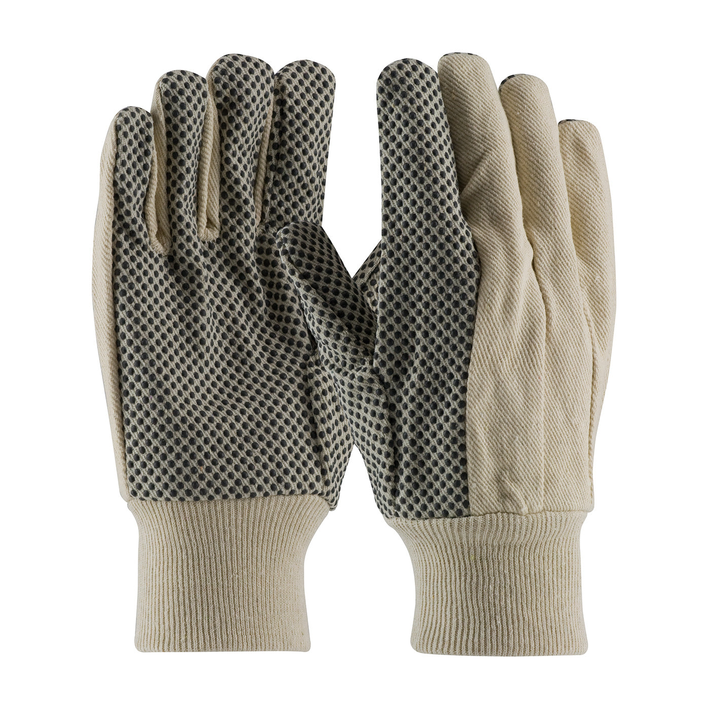 91-908PD Premium Grade 100% Cotton Canvas  Glove with PVC Dotted Grip on Palm, Thumb and Index Finger - 8 oz.