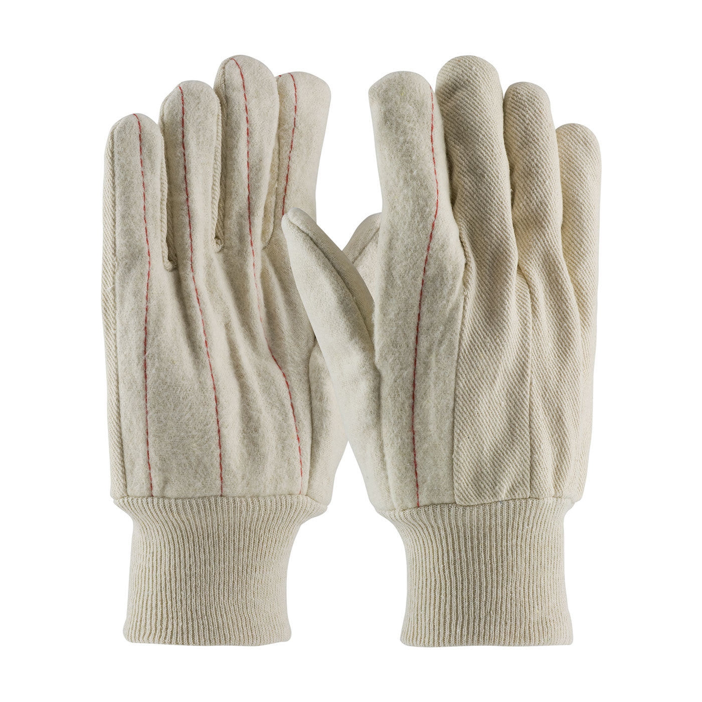 92-918O Cotton Canvas Double Palm Glove with Nap-Out Finish - Knit Wrist