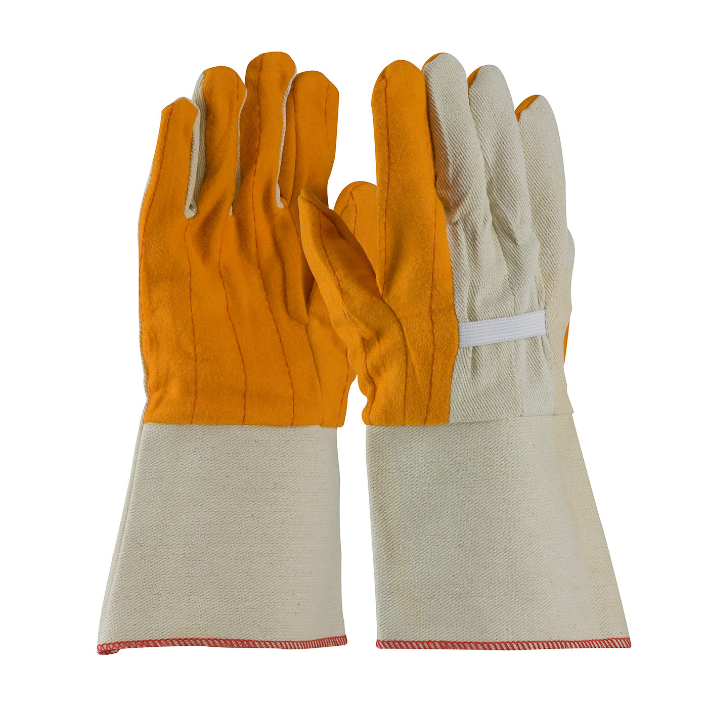 93-578G Premium Grade Chore Glove with Double Layer Palm, Canvas Back and Nap-Out Finish - Rubberized Gauntlet Cuff