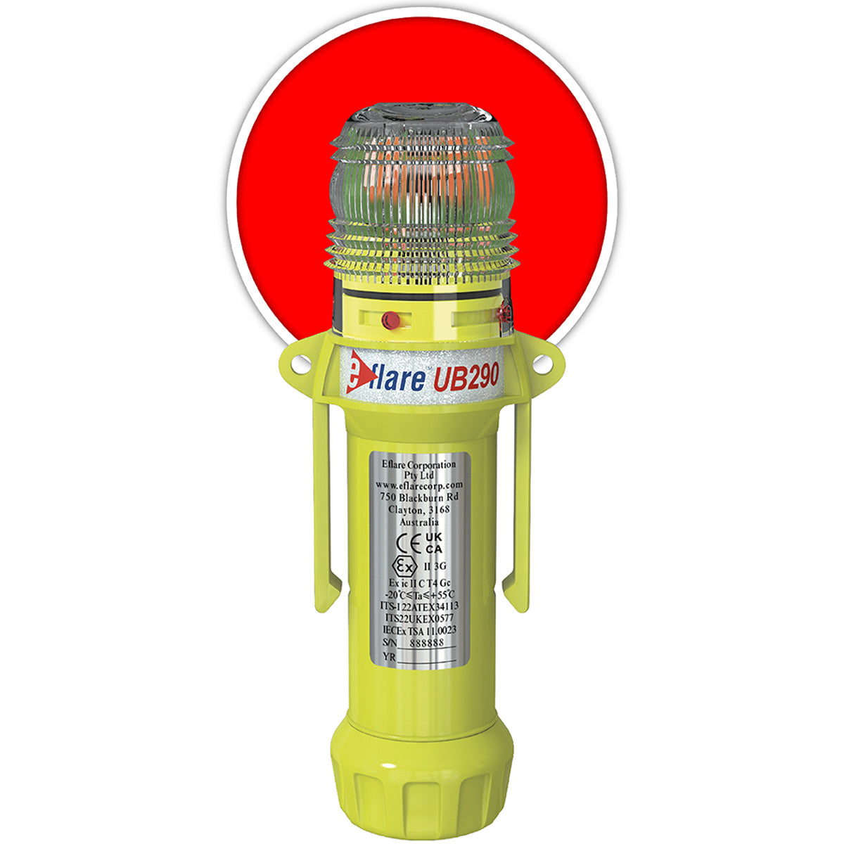 8" Safety & Emergency Beacon - Flashing / Steady-On Red
