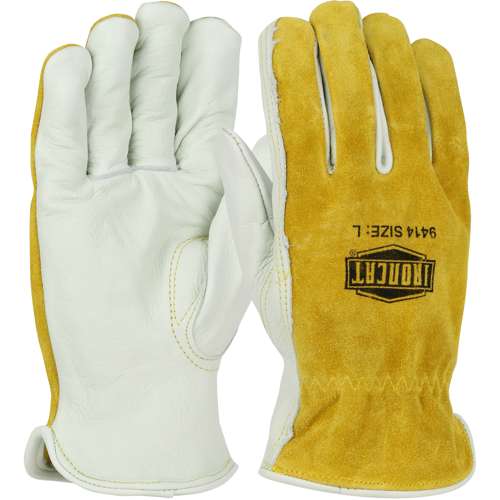 9414 Premium Grade Top Grain Cowhide Leather Drivers Glove with Split Cowhide Back - Keystone Thumb