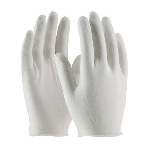 97-500I Economy, Light Weight Cotton Lisle Inspection Glove with Unhemmed Cuff - 9"
