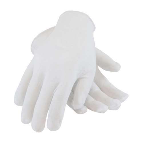 97-500J Premium, Light Weight Cotton Lisle Inspection Glove with Unhemmed Cuff - Jumbo Size