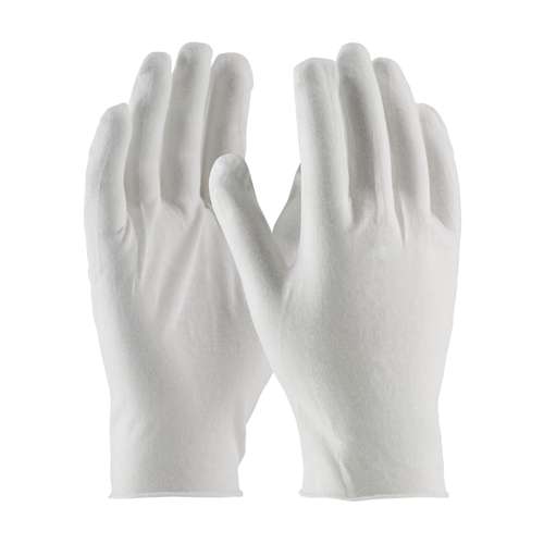 97-500/10 Premium, Light Weight Cotton Lisle Inspection Glove with Unhemmed Cuff - 10.5"