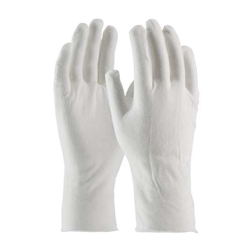 97-500/12 Premium, Light Weight Cotton Lisle Inspection Glove with Unhemmed Cuff - 12"