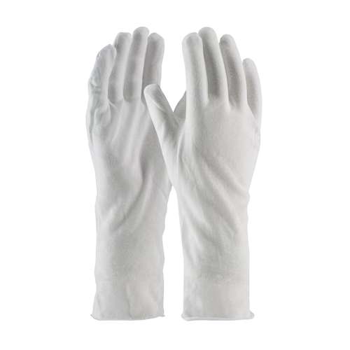 97-500 Premium, Light Weight Cotton Lisle Inspection Glove with Unhemmed Cuff -Size Large