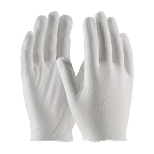 97-500 Premium, Light Weight Cotton Lisle Inspection Glove with Unhemmed Cuff -Size Large