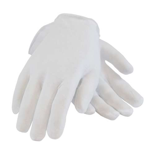 97-500 Premium, Light Weight Cotton Lisle Inspection Glove with Unhemmed Cuff -Size Large
