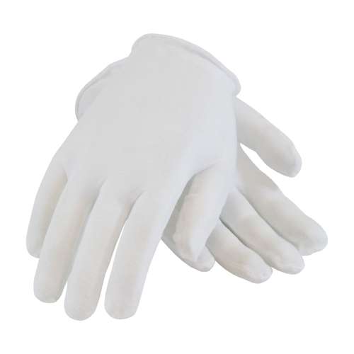 97-501 Premium, Light Weight Cotton Lisle Inspection Glove with Unhemmed Cuff - Size Small