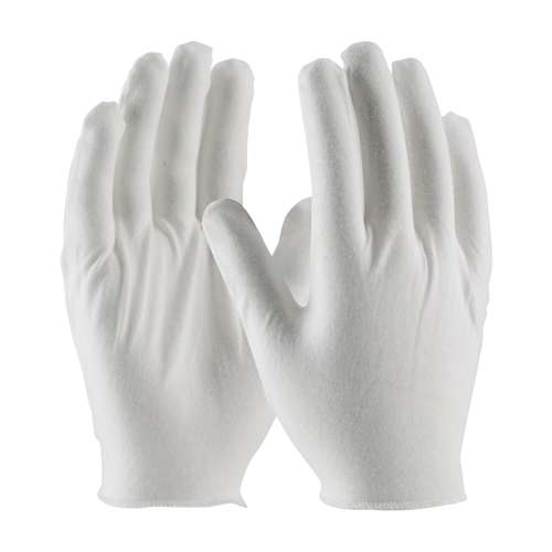 97-520H Medium Weight Cotton Lisle Inspection Glove with Overcast Hem Cuff - Men's