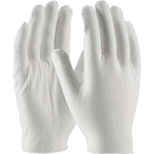 97-520J Medium Weight Cotton Lisle Inspection Glove with Unhemmed Cuff - Jumbo Size