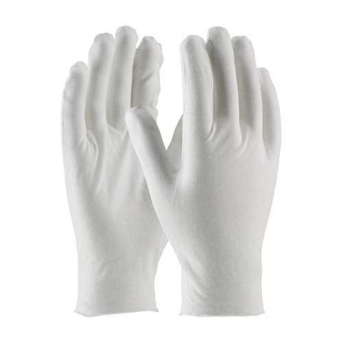 97-520/10 Medium Weight Cotton Lisle Inspection Glove with Unhemmed Cuff - 10."