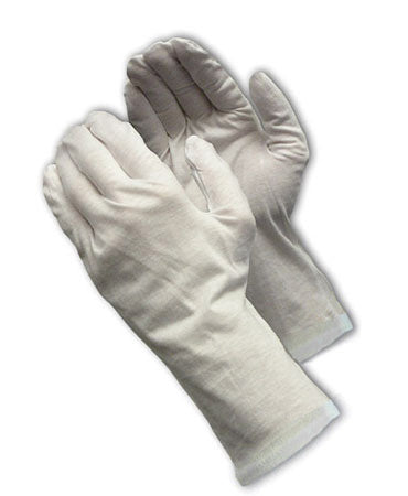 97-520/12R Medium Weight Cotton Lisle Inspection Glove with Rolled Hem Cuff - 12"