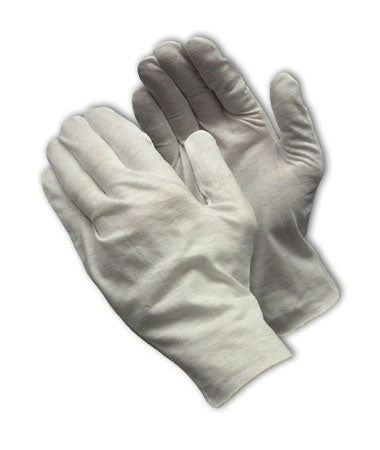 97-521/10 Medium Weight Cotton Lisle Inspection Glove with Unhemmed Cuff - 10.5"