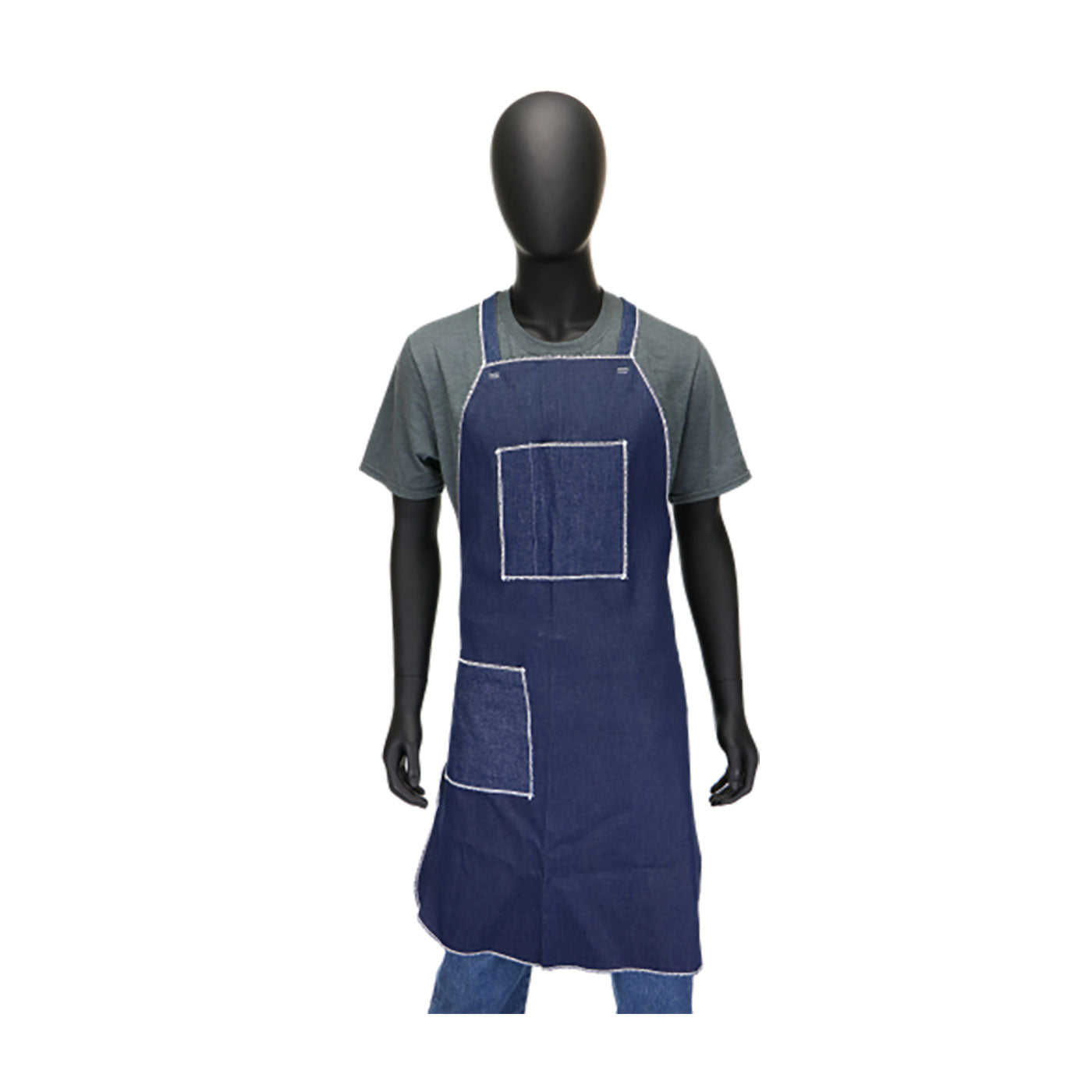 A2836D4BDT Denim Apron - Two Pockets