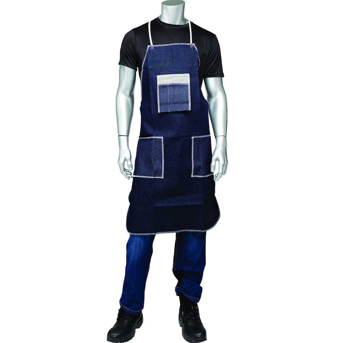 A2836D62BT Denim Apron - Three Pockets