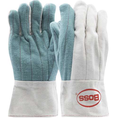 BG42SWSJI-L Regular Weight Hot Mill Glove with Band Top Cuff - 24 oz. - BOSS Logo