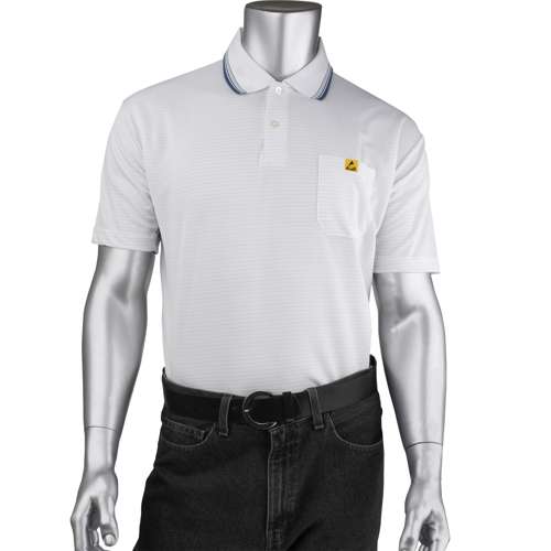 BP801SC-WH Short Sleeve ESD Polo Shirt