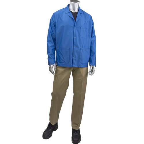 BR16-45RB SHORT ESD LABCOAT STATICON ROYAL BLUE,2XS
