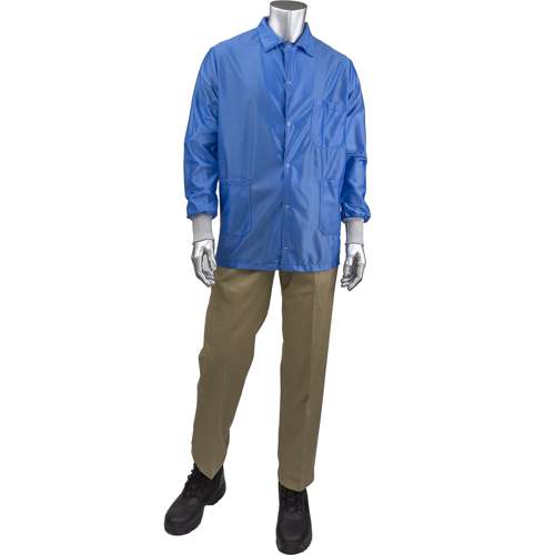 BR49AC-44RB StatStar Short ESD Labcoat - ESD Knit Cuff