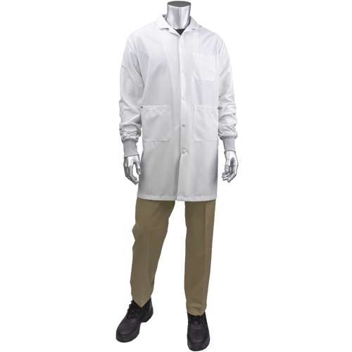 BR51C-47WH StatMaster Long ESD Labcoat - ESD Knit Cuff
