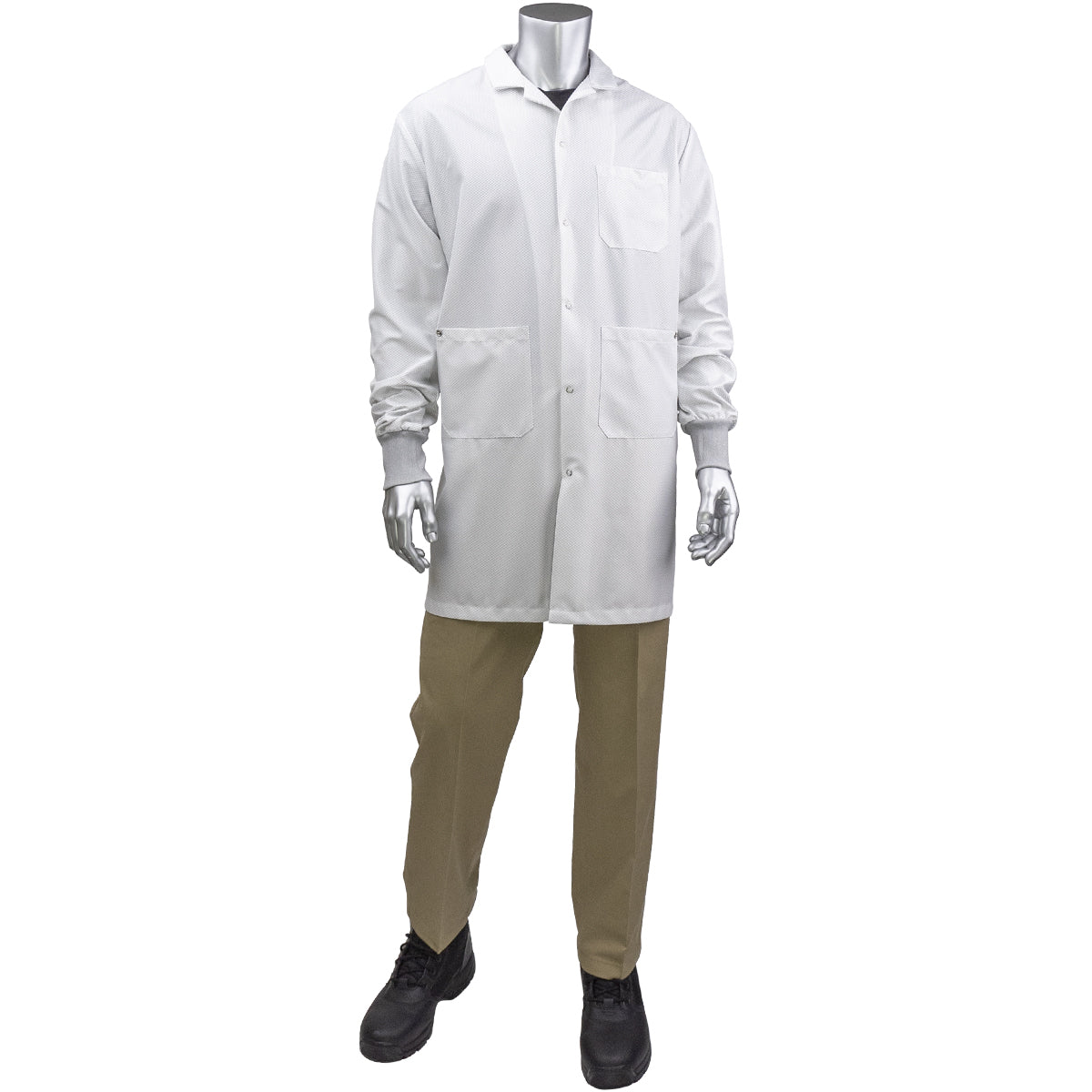 BR51C-47WH StatMaster Long ESD Labcoat - ESD Knit Cuff