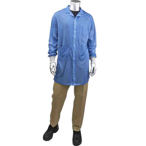 BR6C-42NB Long ESD Sheer Labcoat - ESD Knit Cuff