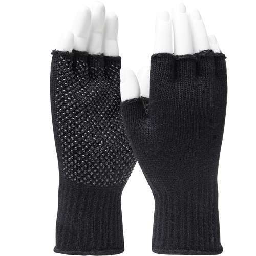 FF-FIN-TT-PN-BK Gripper Dot Fin Acrylic Fingerless Glove with Gripper Dot Palm