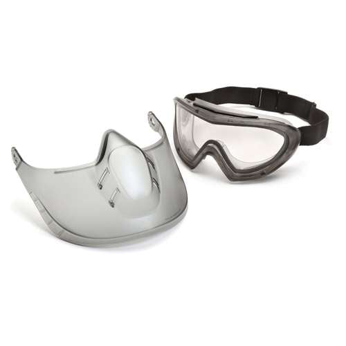 GG504TSHIELD Capstone - Direct/Indirect-Gray Frame/Clear Anti-Fog Lens with faceshield attachment