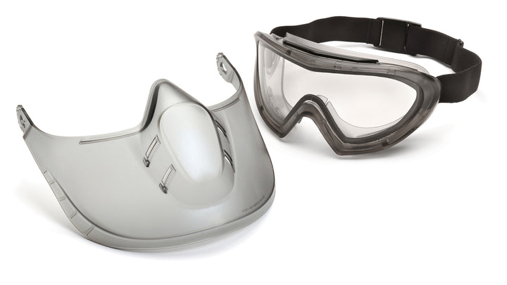 GG504TSHIELD Capstone - Direct/Indirect-Gray Frame/Clear Anti-Fog Lens with faceshield attachment