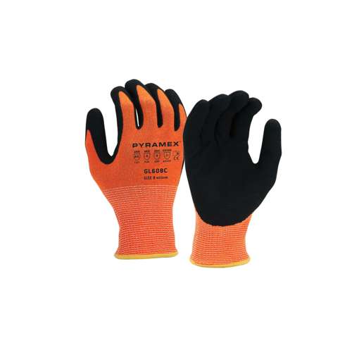 GL608C SandyNitrile 13g HPPE HiVis Org A6 Cut-XL