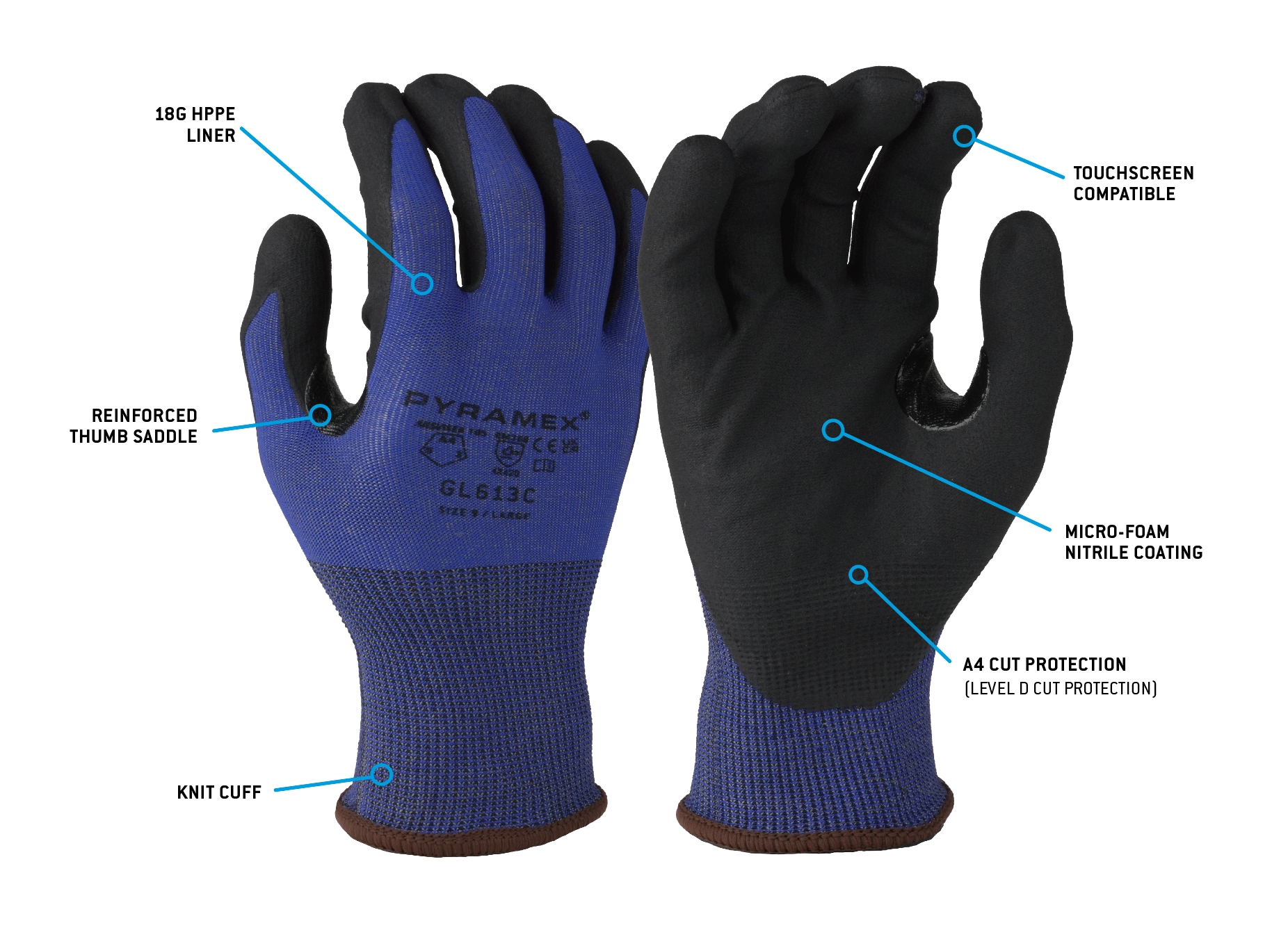 GL613C - Micro-Foam Nitrile A4 Cut
