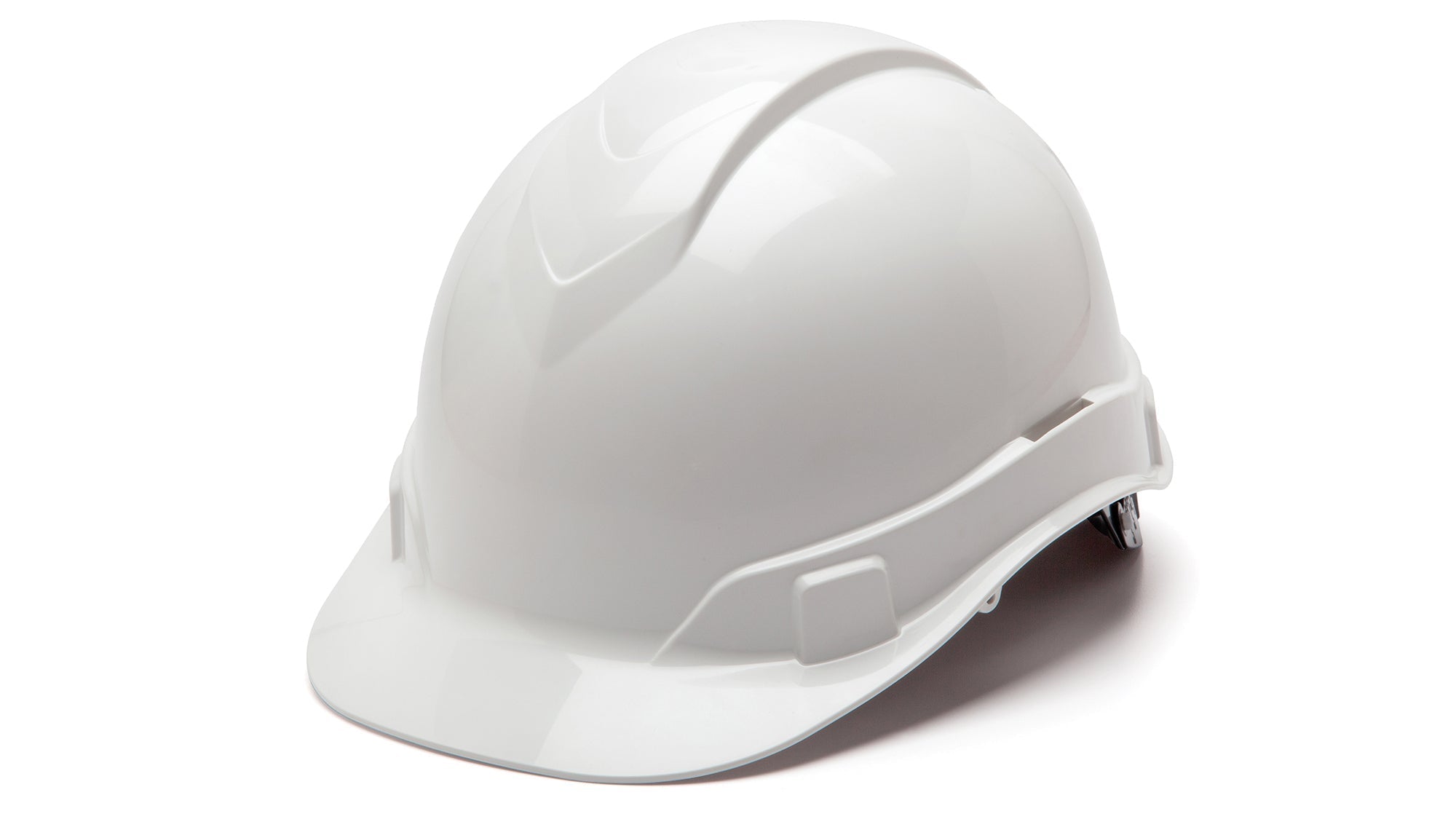 Pyramex HP44110 Ridgeline Hard Hat - White-Ridgeline Cap Style 4 Pt Ratchet Suspension