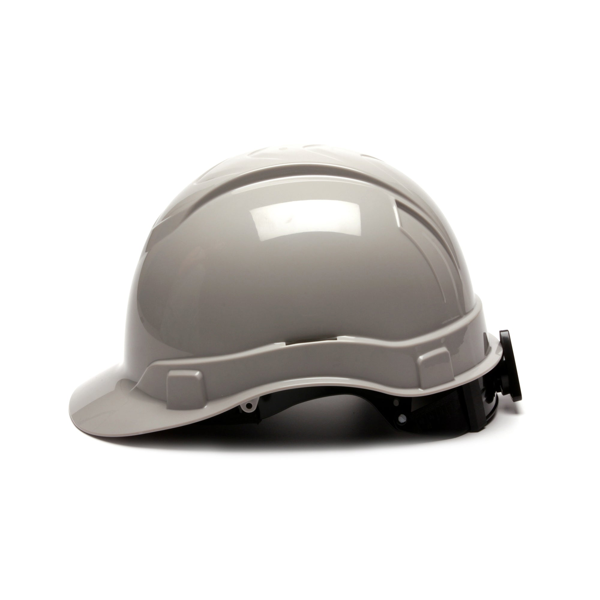 Pyramex HP44110 Ridgeline Hard Hat - White-Ridgeline Cap Style 4 Pt Ratchet Suspension