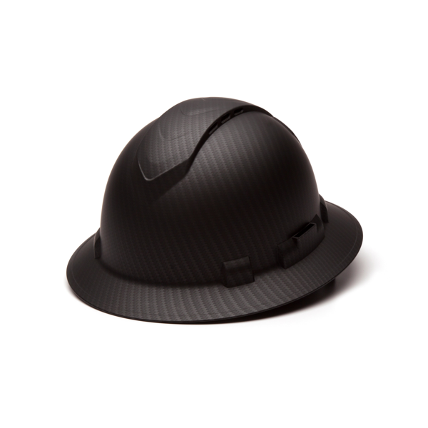 Pyramex HP54117V Matte Black Graphite Pattern Ridgeline Vented Full Brim 4 Pt Ratchet Suspension - Safety Equipment