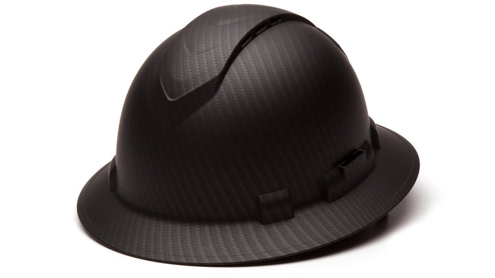 HP54117V Matte Black Graphite Pattern Ridgeline Vented Full Brim 4 Pt Ratchet Suspension