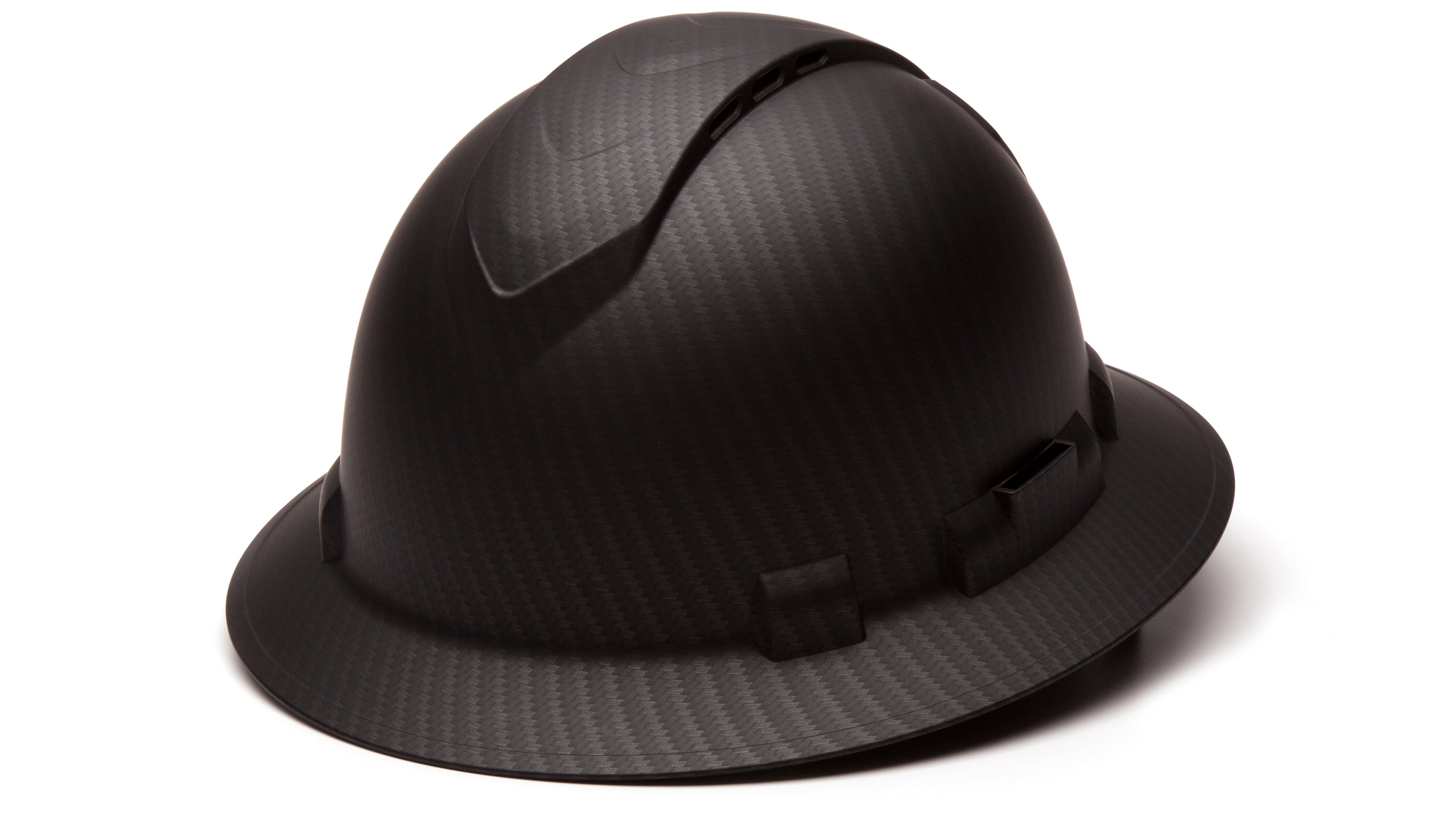 Pyramex HP54117V Matte Black Graphite Pattern Ridgeline Vented Full Brim 4 Pt Ratchet Suspension - Safety Equipment