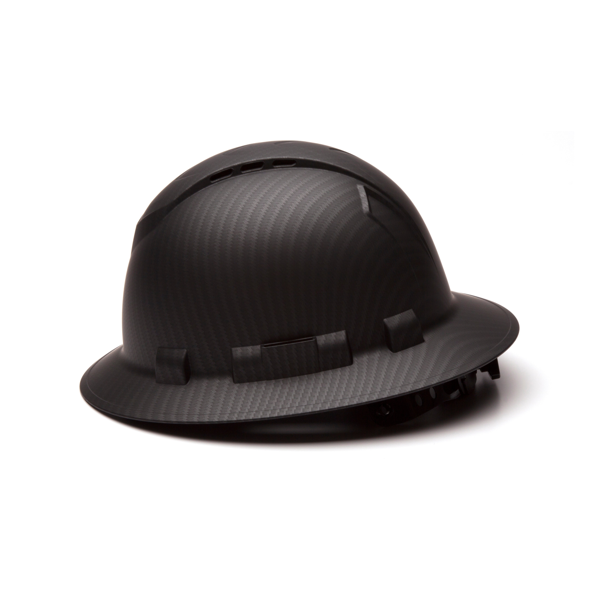 Pyramex HP54117V Matte Black Graphite Pattern Ridgeline Vented Full Brim 4 Pt Ratchet Suspension - Safety Equipment