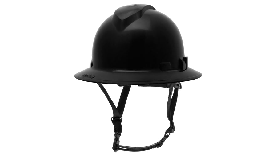 HPT256111 Ridgeline T2 Full Brim Hard Hat - Black - 6pt Ratchet Suspension
