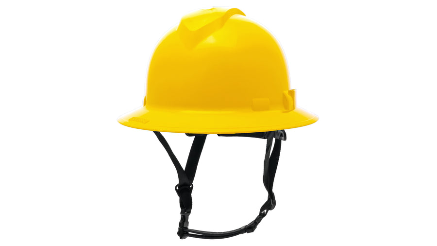 HPT256130 Ridgeline T2 Full Brim Hard Hat - Yellow - 6pt Ratchet Suspension