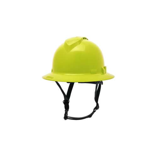 HPT256131V Ridgeline T2 Full Brim Hard Hat - Vented - Hi-Vis Lime - 6pt Ratchet Suspension