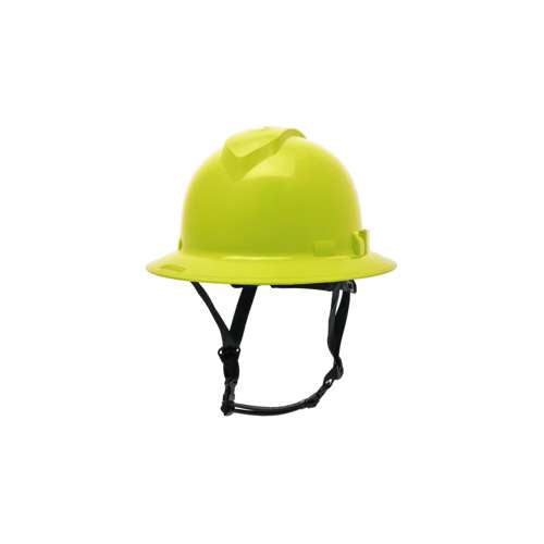HPT256131 Ridgeline T2 Full Brim Hard Hat - Hi-Vis Lime - 6pt Ratchet Suspension