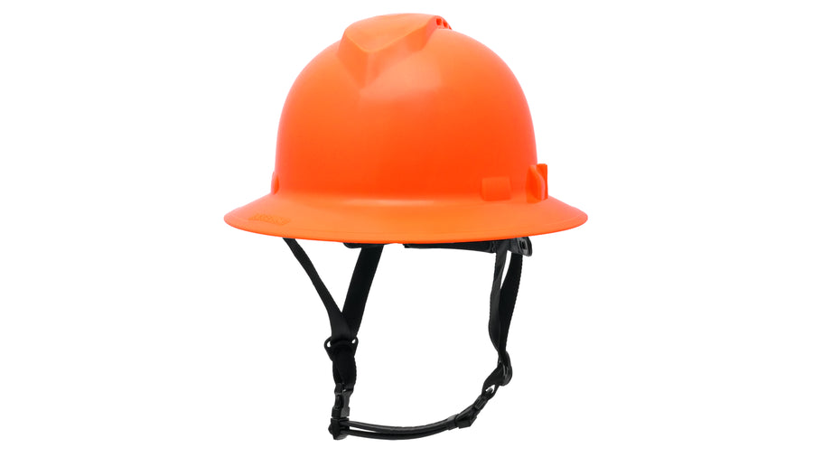 HPT256141V Ridgeline T2 Full Brim Hard Hat - Vented - Hi-Vis Orange - 6pt Ratchet Suspension