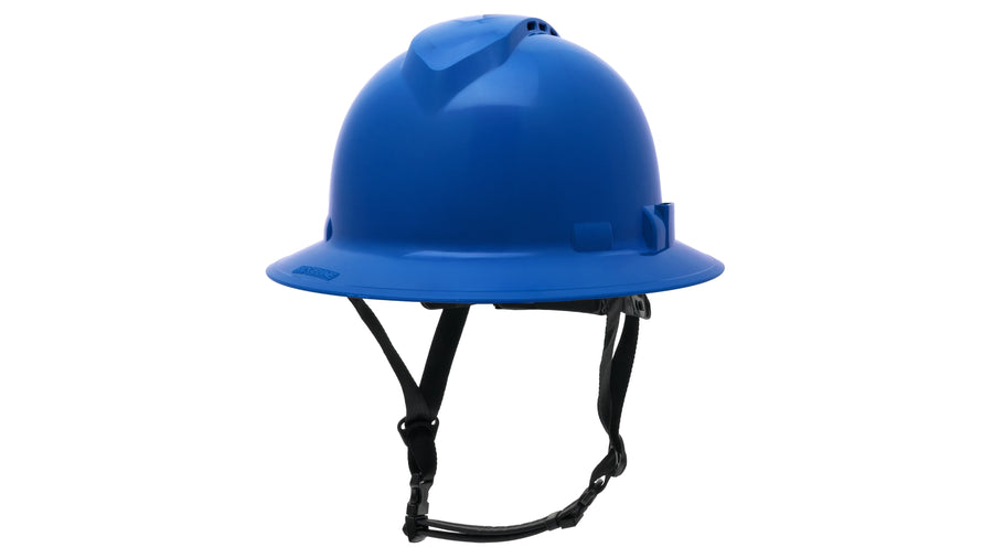 HPT256160V Ridgeline T2 Full Brim Hard Hat - Vented - Blue - 6pt Ratchet Suspension