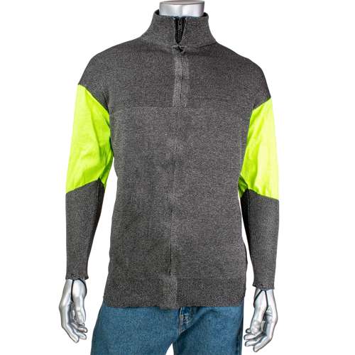 J100SP-3CM-HVB-TL ATA® Blended Cut Resistant Jacket with Hi-Vis Sleeves and Thumb Loops