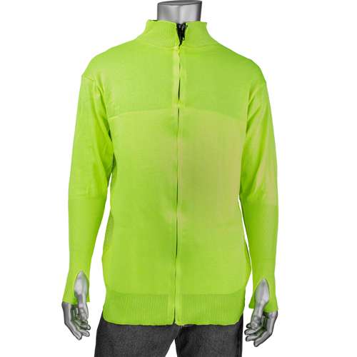 J645HV-2.5CM-TH ATA® Blended Hi-Vis Cut Resistant Jacket with Thumb Holes