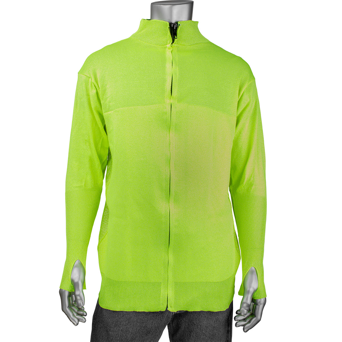 J645HV-2.5CM-TH ATA® Blended Hi-Vis Cut Resistant Jacket with Thumb Holes