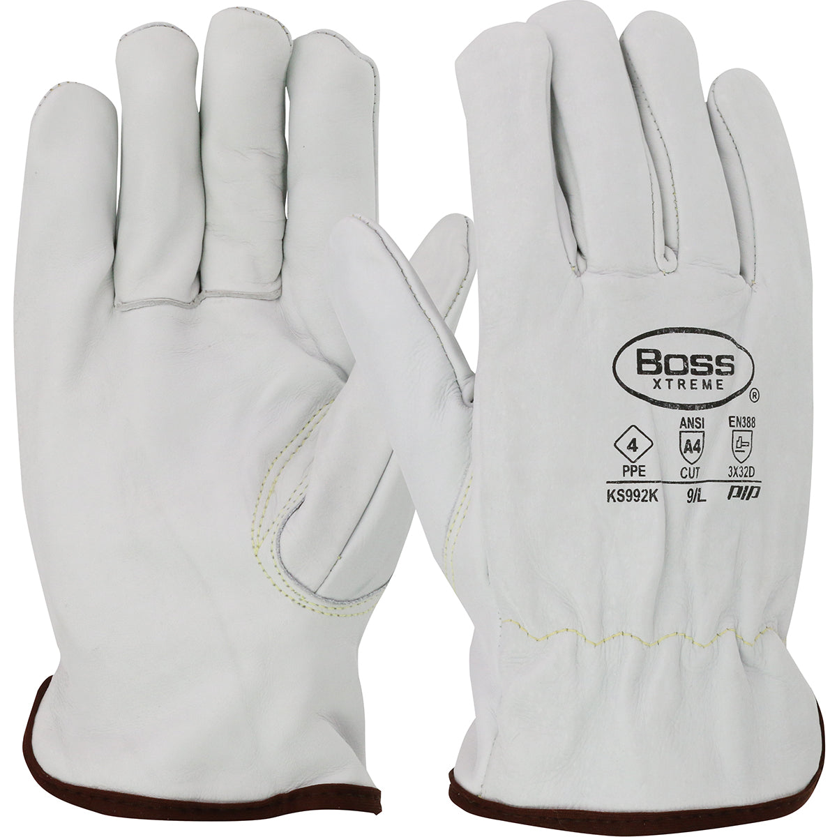 KS992K AR Top Grain Cowhide Leather Drivers Glove with Para-Aramid Lining - Keystone Thumb